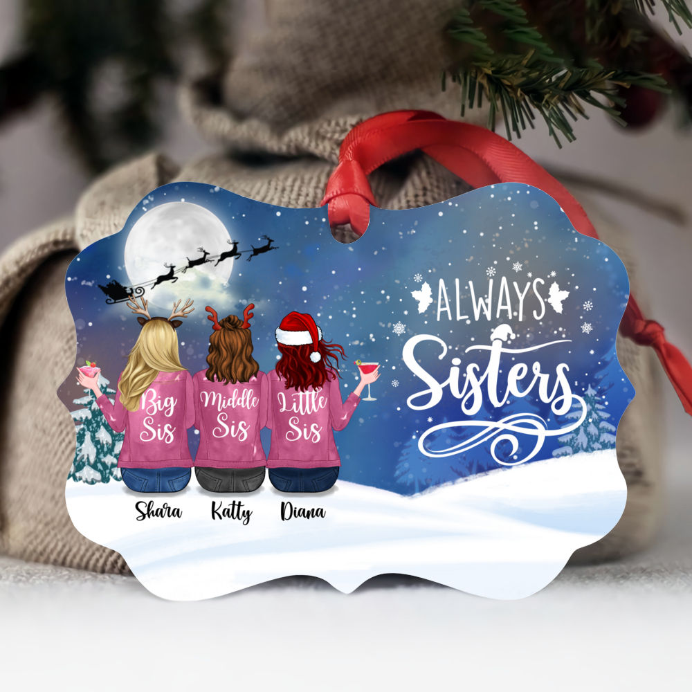 Personalized Ornament - Up to 6 Sisters - Always Sisters (5665)