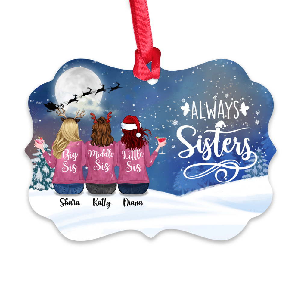 Personalized Ornament - Up to 6 Sisters - Always Sisters (5665)_1