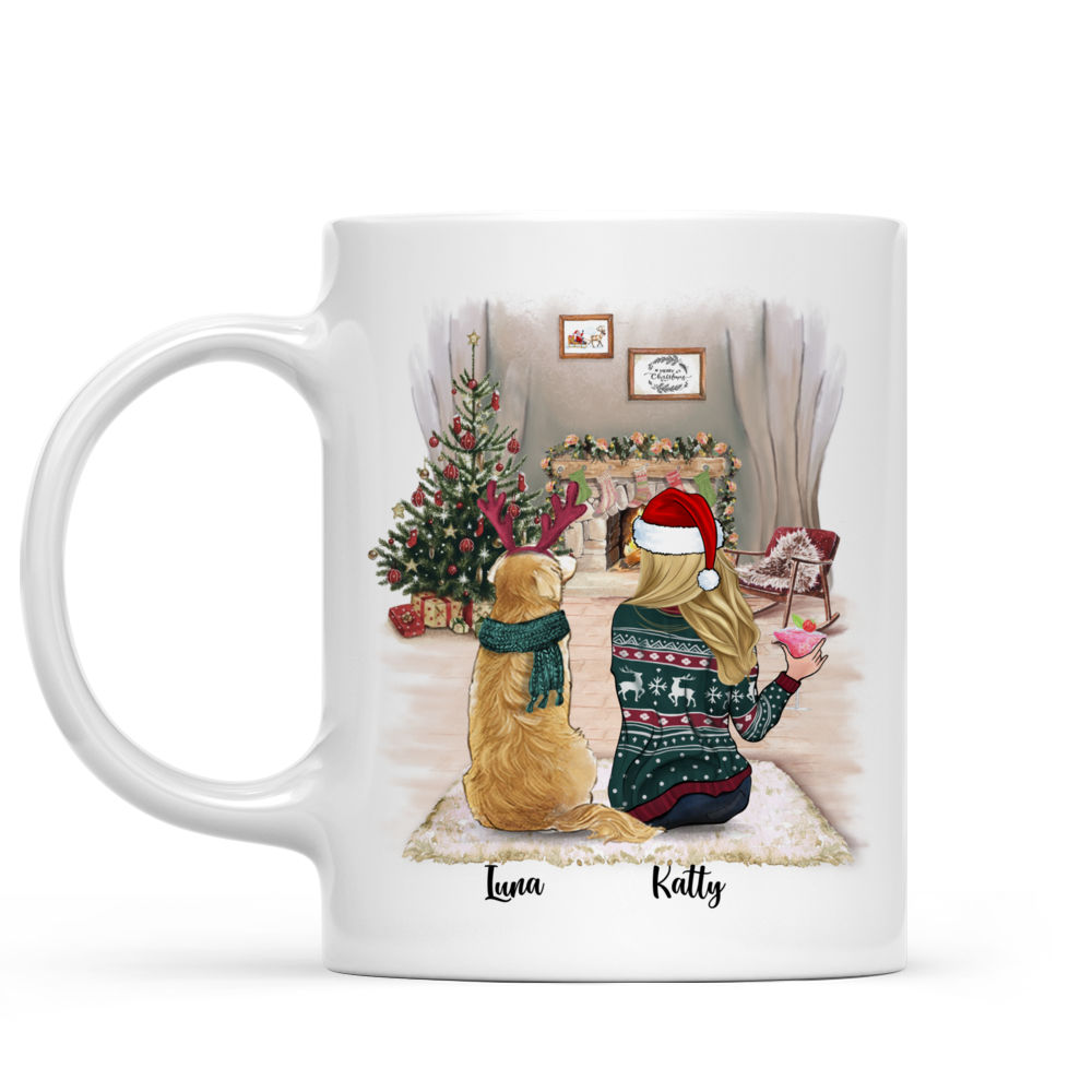 Personalized Mug - Girl and Dogs Christmas - Life Is Better With A Dog (5708)_1