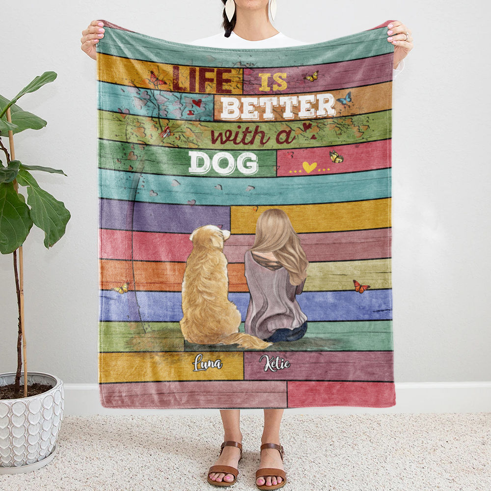 Personalized Blanket Life Is Better With A Dog Custom Blanket Gossby
