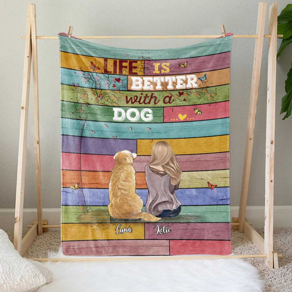 Personalized Blanket - Life Is Better With A Dog Custom Blanket | Gossby_2