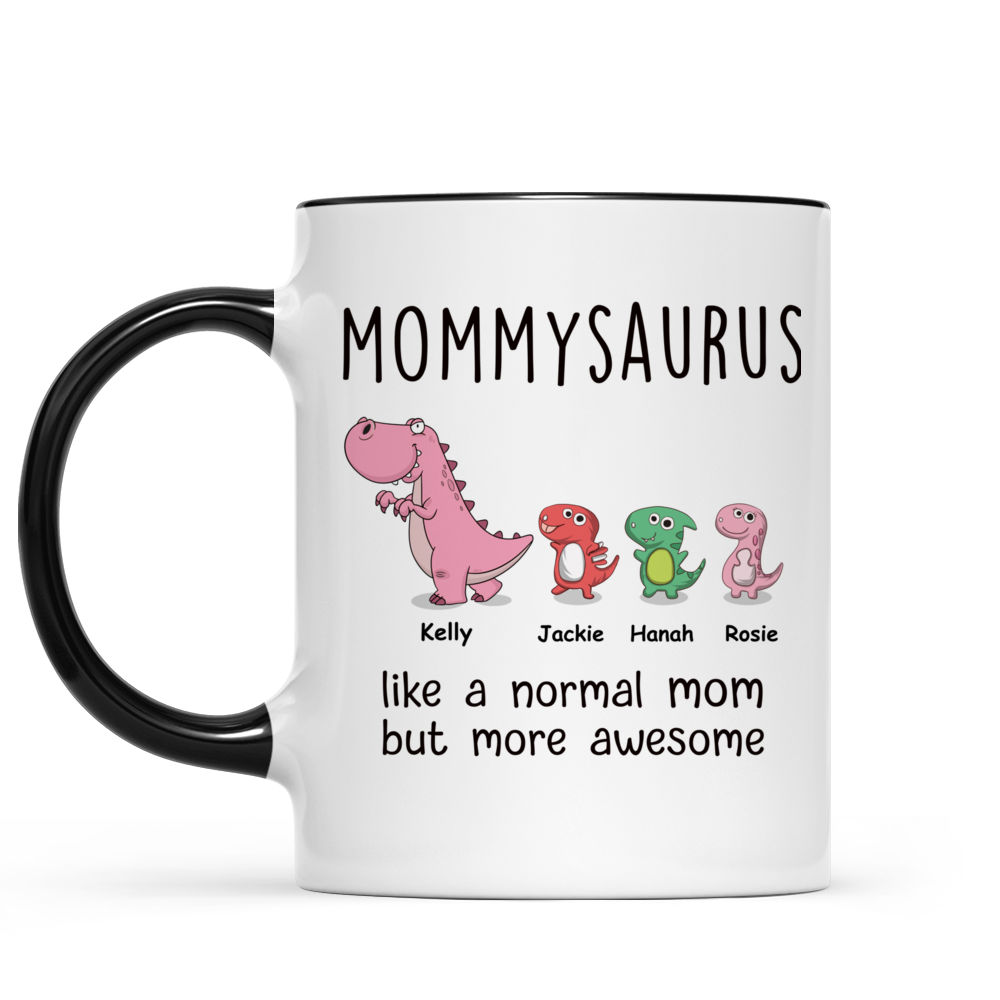 Mamasaurus Floral Mug Funny Dinosaur Mothers Day Coffee Cup - 11oz 