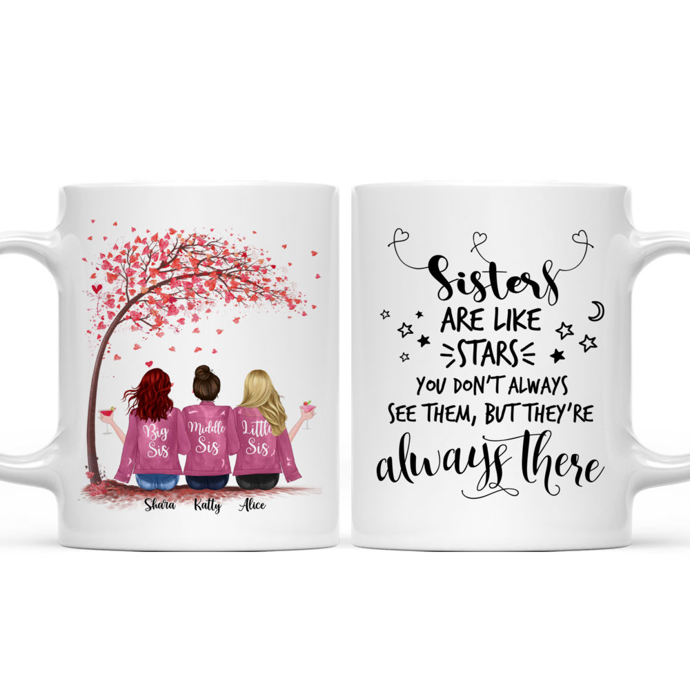 Personalized Sister Mug - Sisters are Like Stars, You Can't Always See