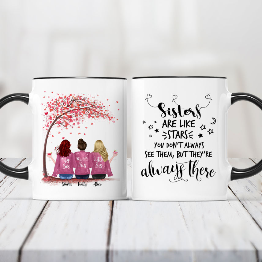 Personalized Sister Mug - Sisters are Like Stars, You Can't Always