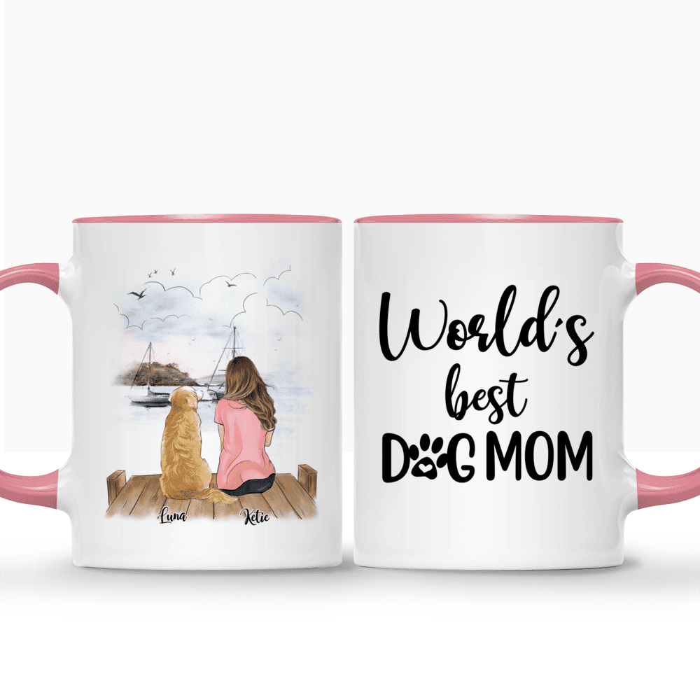 Custom Coffee Dog Mugs - Girl and Dogs - World's Best Dog Mom