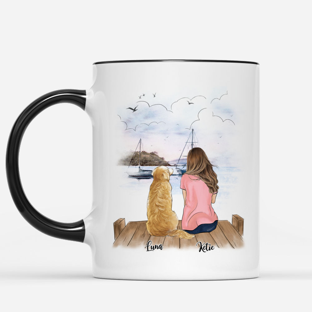 Personalised girl with dog cheap mug