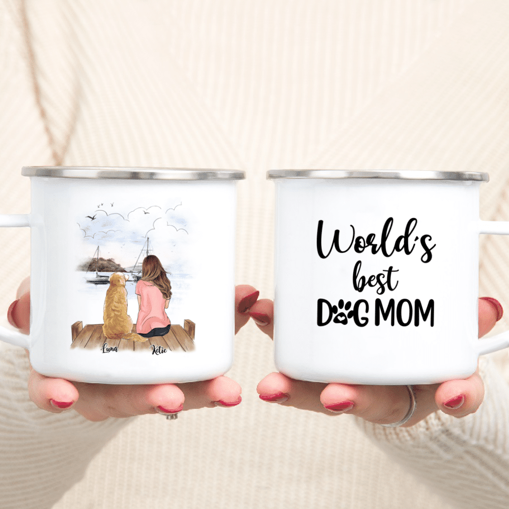 Custom Coffee Dog Mugs - Girl and Dogs - World's Best Dog Mom