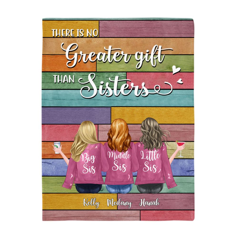 Personalized Blanket - Up to 7 Sisters - There is no greater gift than sisters (Blanket)_3