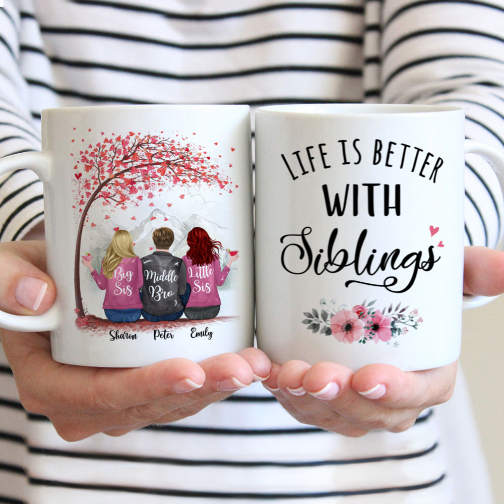 Personalized Sister Mug - Life is Better with Siblings (6071)