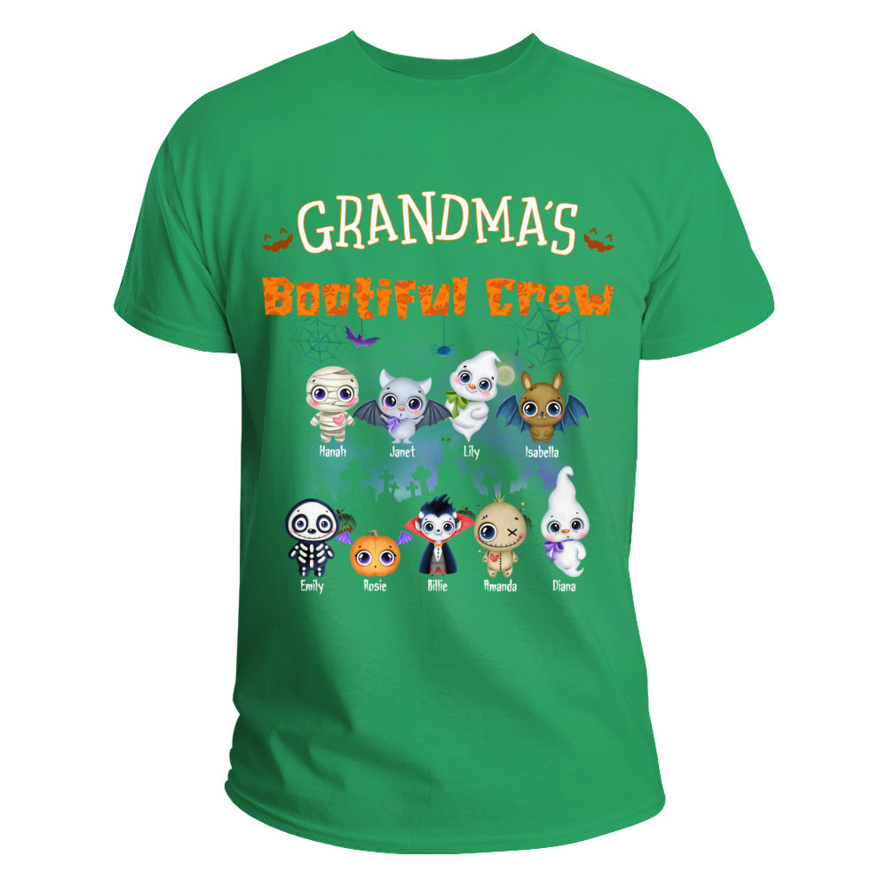 Personalized Shirt - Halloween T shirt - Grandma's bootiful Crew_1