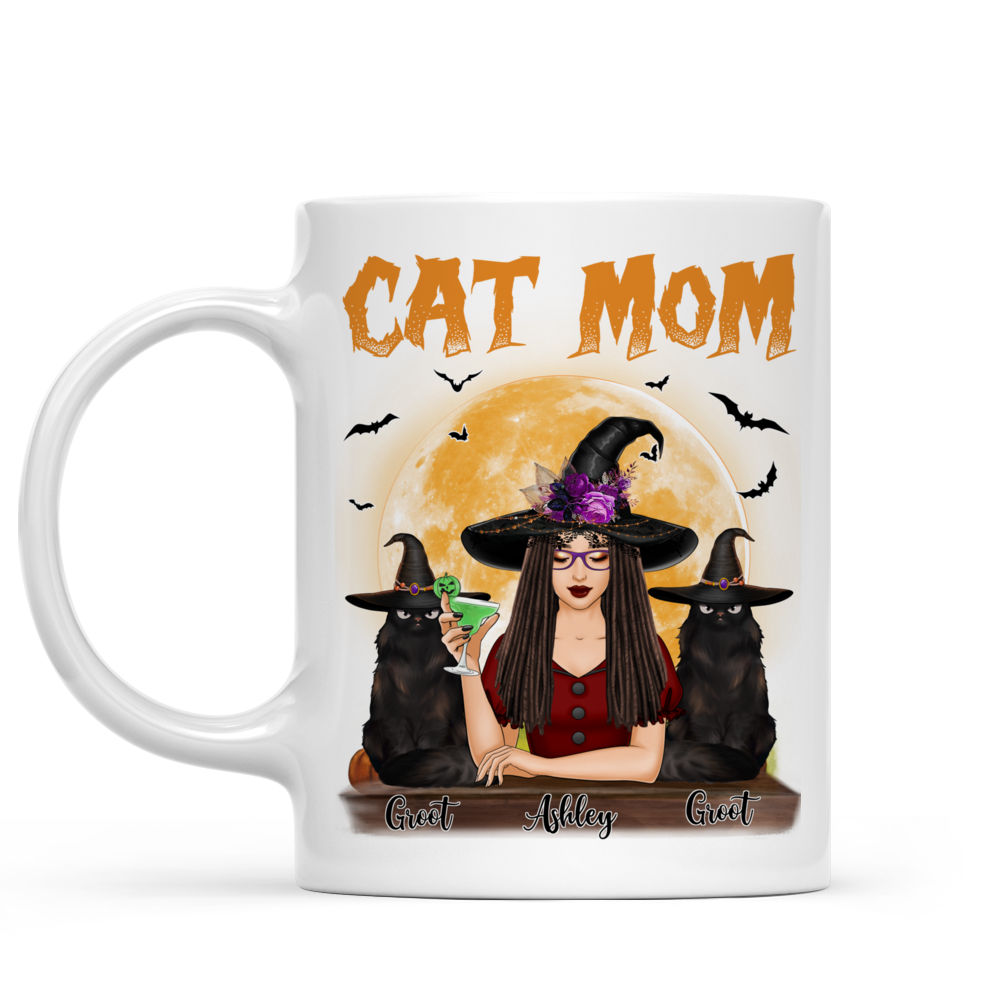 Halloween Witches & Cats - Cat Mom - Mugs BG1 - Personalized Mug_2