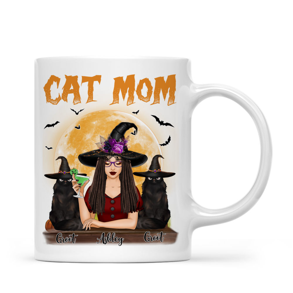 Halloween Witches & Cats - Cat Mom - Mugs BG1 - Personalized Mug_3