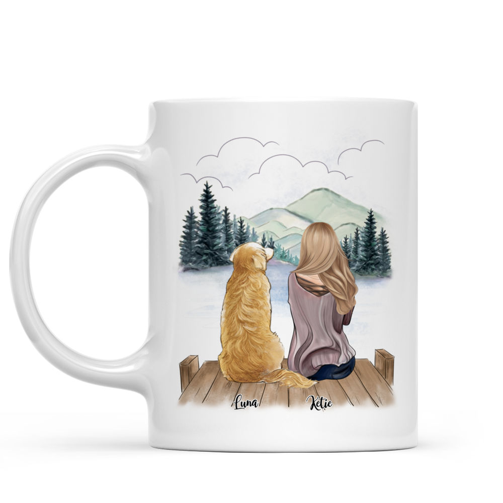 Personalized Mug - Girl and Dogs - Together Furever (575)_1