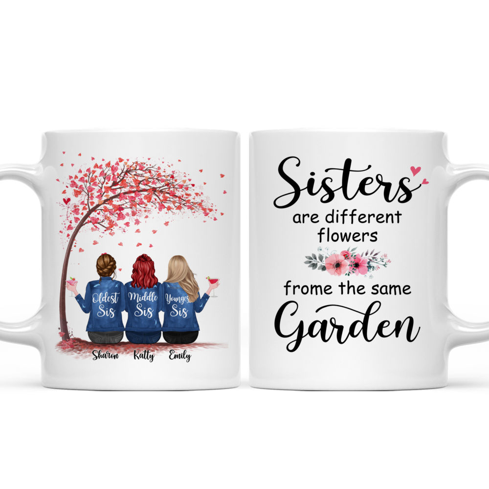 Personalized Mug - Sisters - Sisters Are Different Flowers From The Same Garden (6227)_4