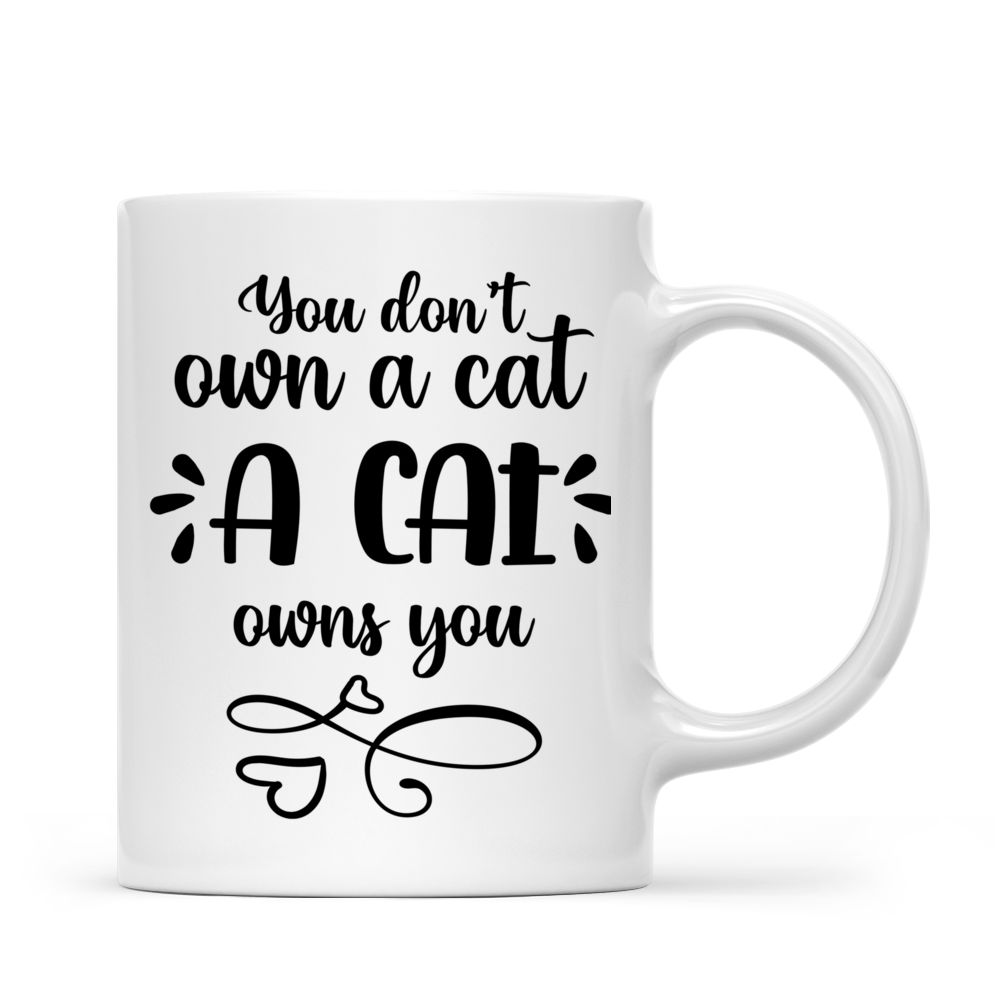 Personalized Mug - Witch and Cats - You don't own a cat. A cat owns you_3