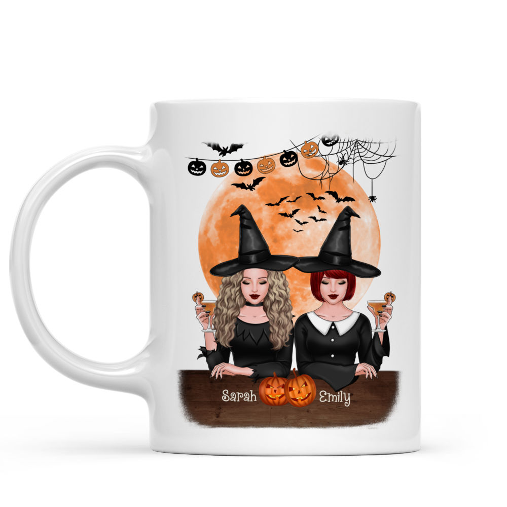 Personalized Mug - Halloween Party - Side by side or miles apart, Witches will always be connected by heart_1