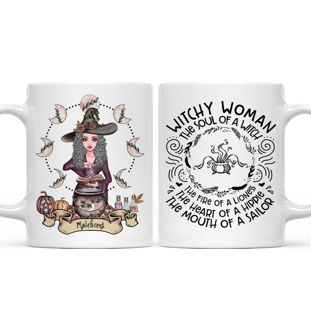 Personalized Mug - Witch - Witchy Woman The Soul Of A Witch The Fire Of A Lioness The Heart Of A Hippie The Mouth Of A Sailor_3