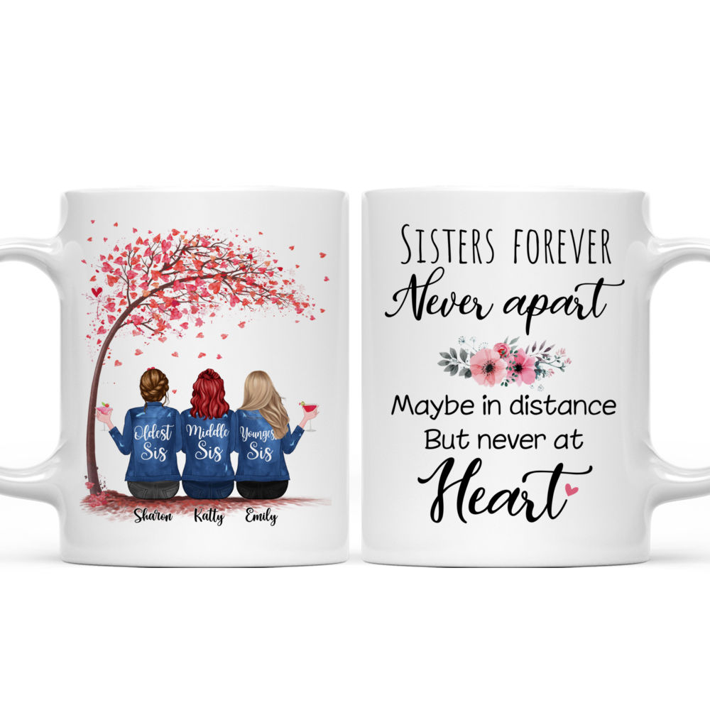 Personalized Mug - Sisters - Sisters Forever, Never Apart. Maybe In Distance But Never At Heart (6227)_4