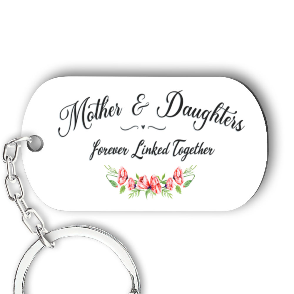 Personalized Keychain - Mother and Daughters, Forever Linked Together_2