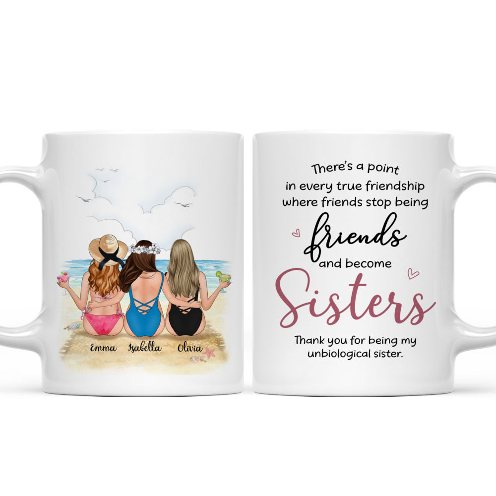 Personalized Mugs - There's a point in every true friendship where friends  stop being friends and become sisters