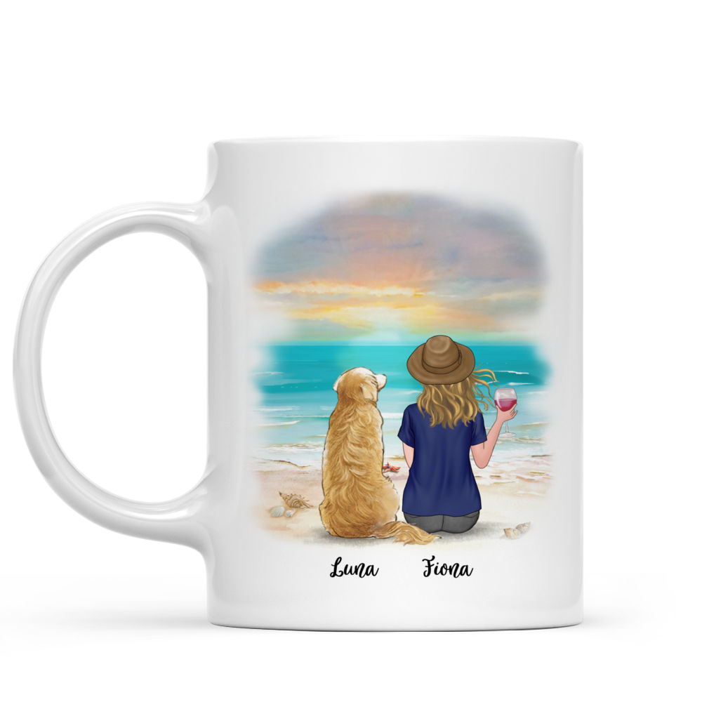 Girl & Dogs - All I Need Is My Dog And The Beach - Personalized Mug_1