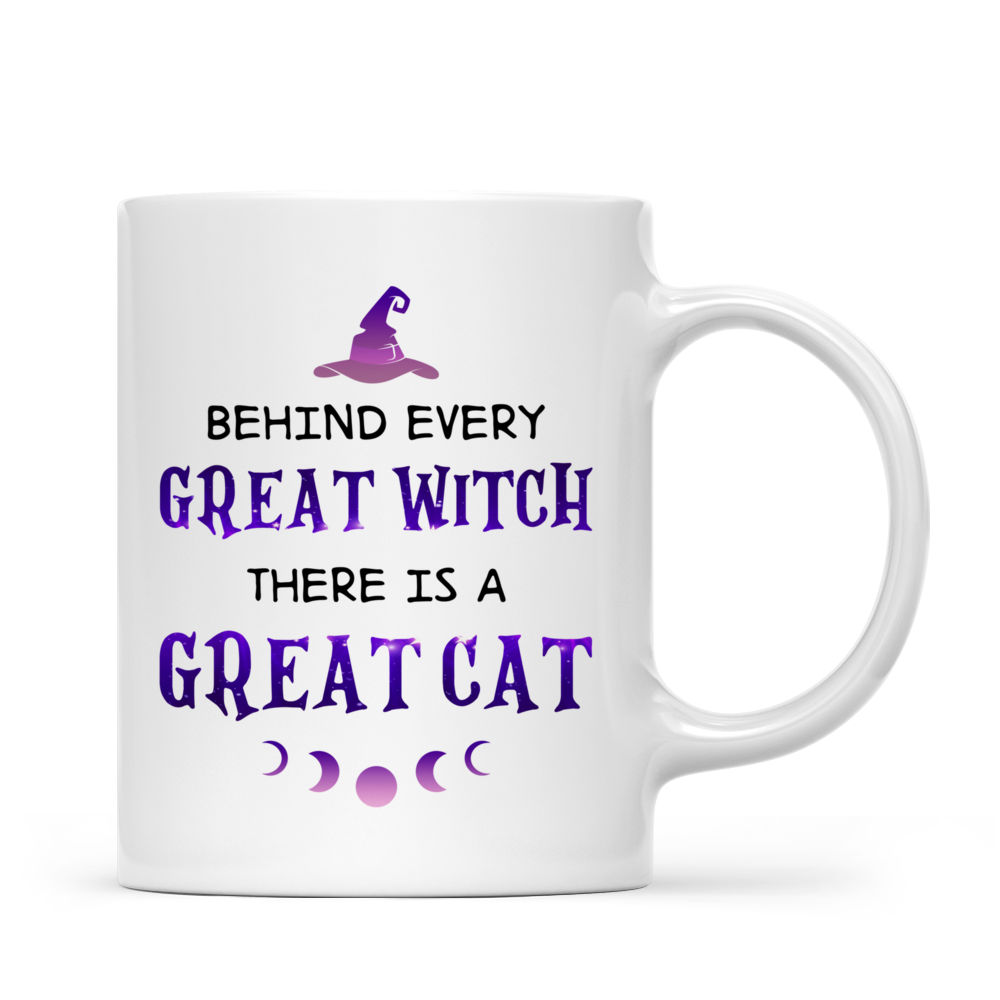 Personalized Mug - Halloween - Cat Witch - Behind every great witch there is a great cat_5