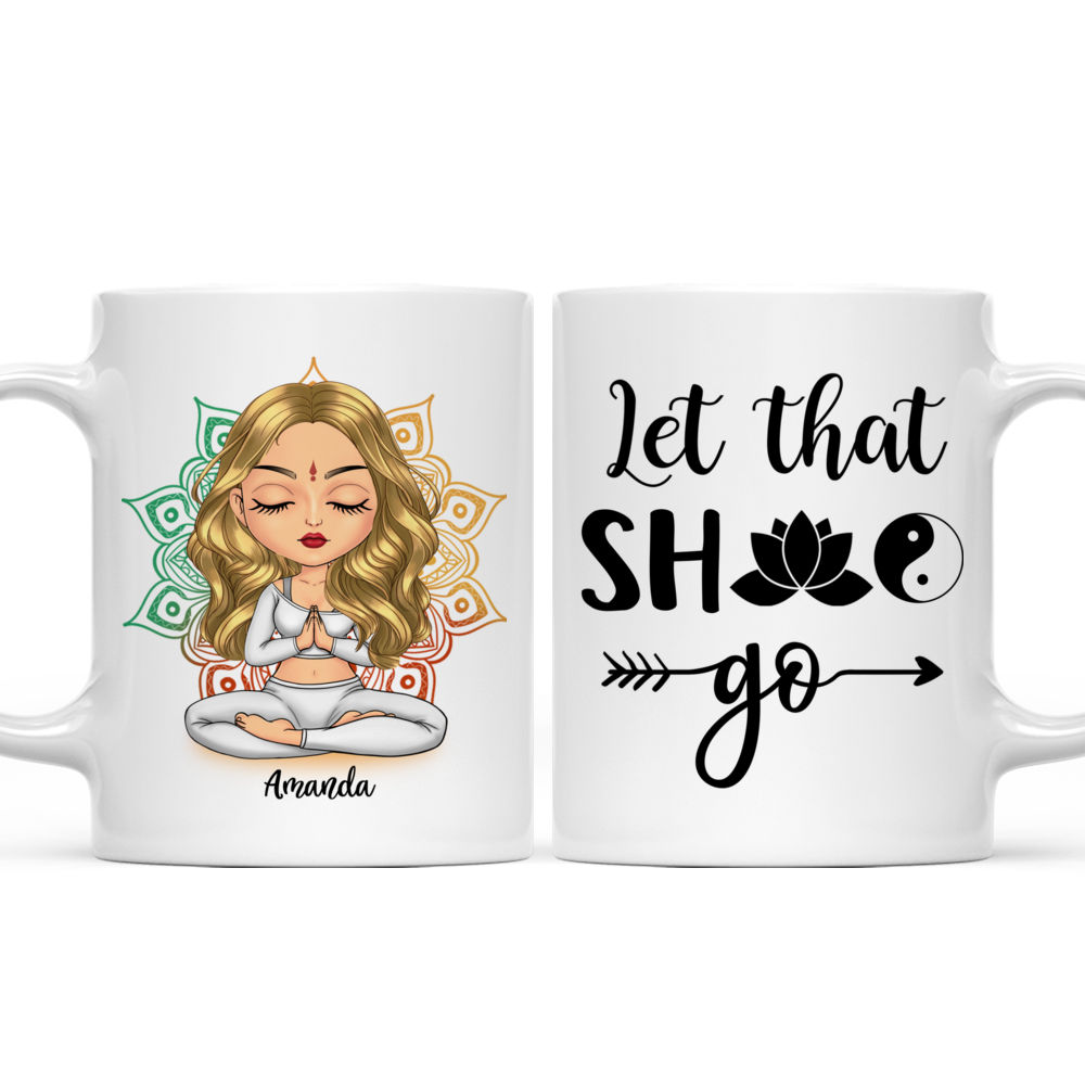 Personalized Mug - Yoga Chibi - Let that S* go_3