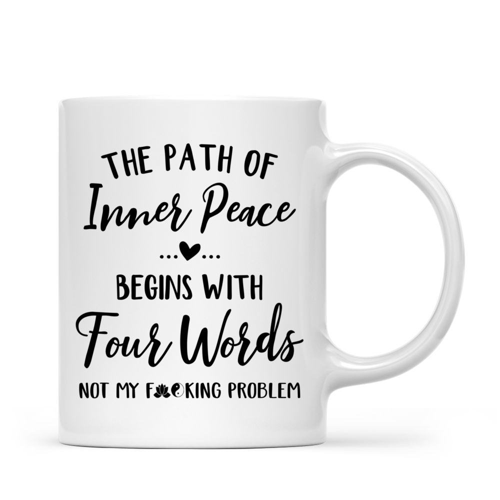 Yoga Chibi - The Path of inner peach begins with Four Words - Personalized Mug_2