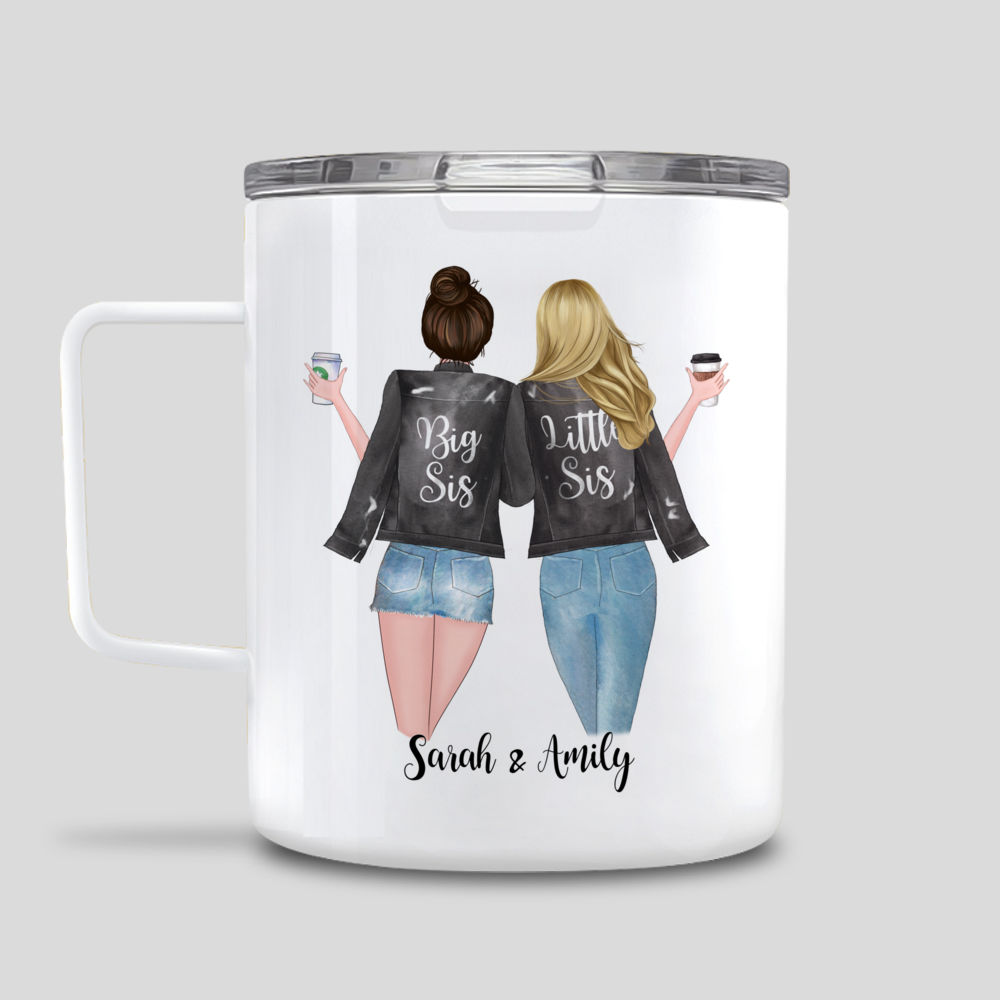 Personalized Coffee Mugs for 2 Sisters - Sisters Forever, Never Apart.