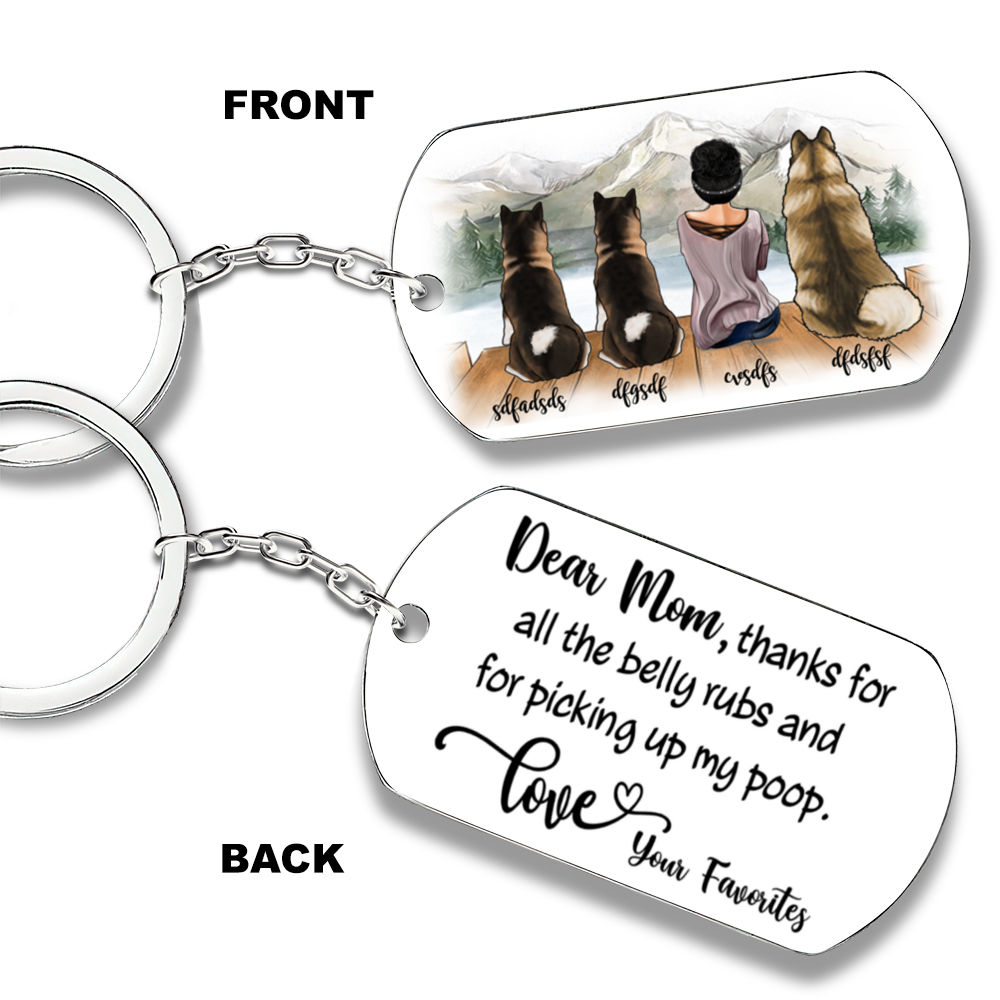 Custom Photo Keychain, Dog Memorial Gift - Once by My Side, Personalized Keychain, PersonalFury, No Gift Box / Pack 2