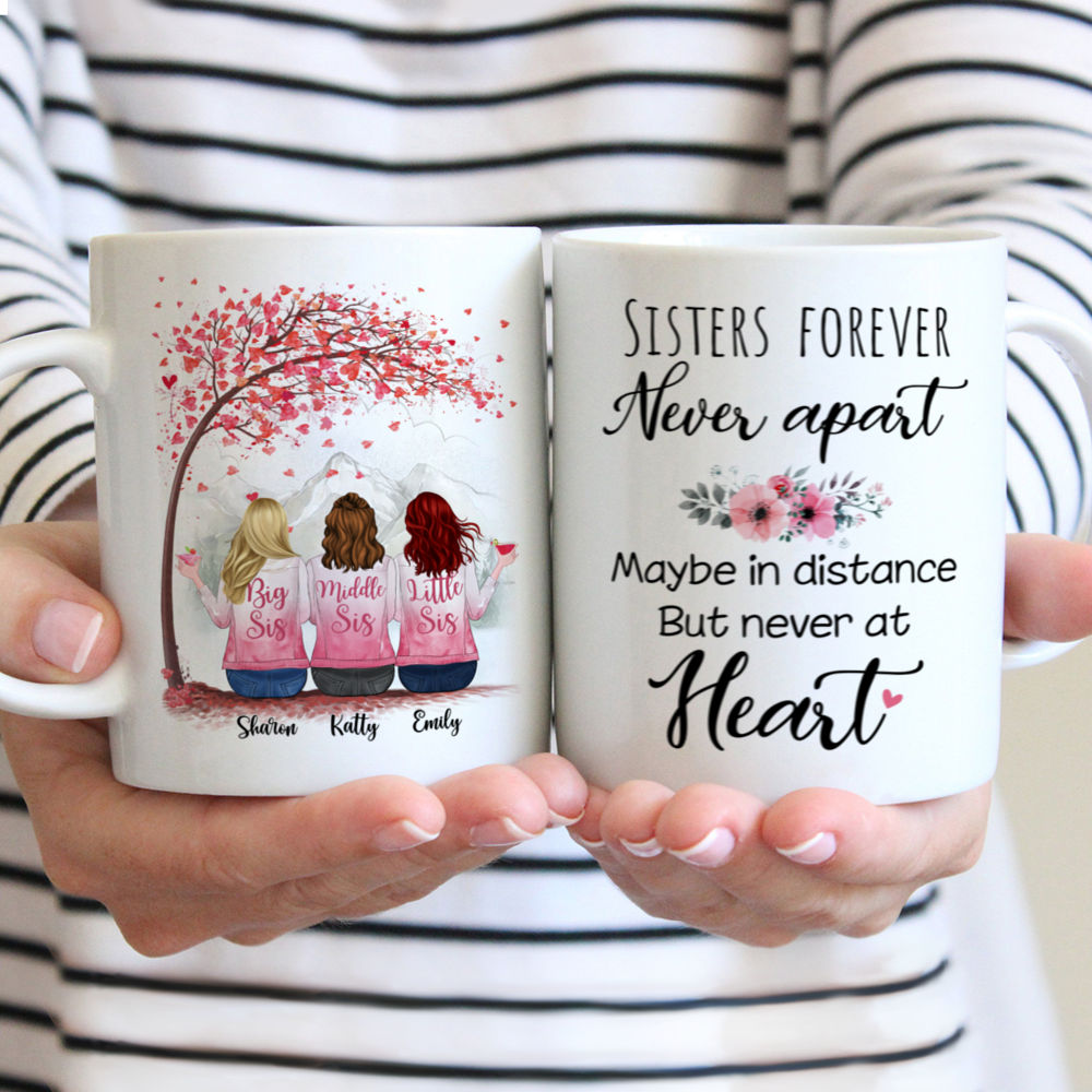 Customized Sister Mug - Sisters Forever Never Apart