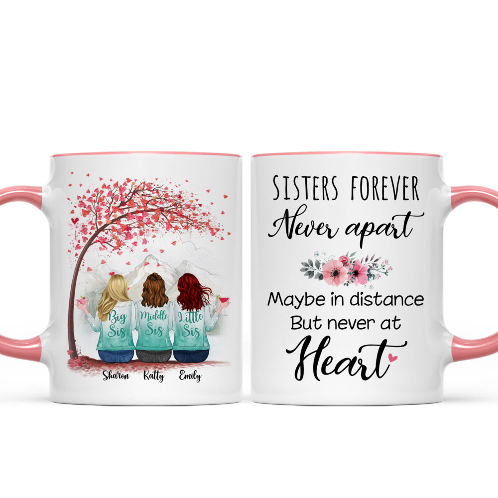 Sisters Long Distance Quotes Personalized State Colors Coffee Mug