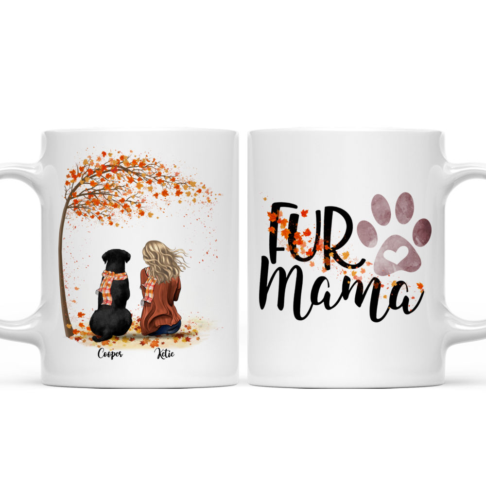Personalized Mug - Girl and Dogs Autumn - Fur Mama_3
