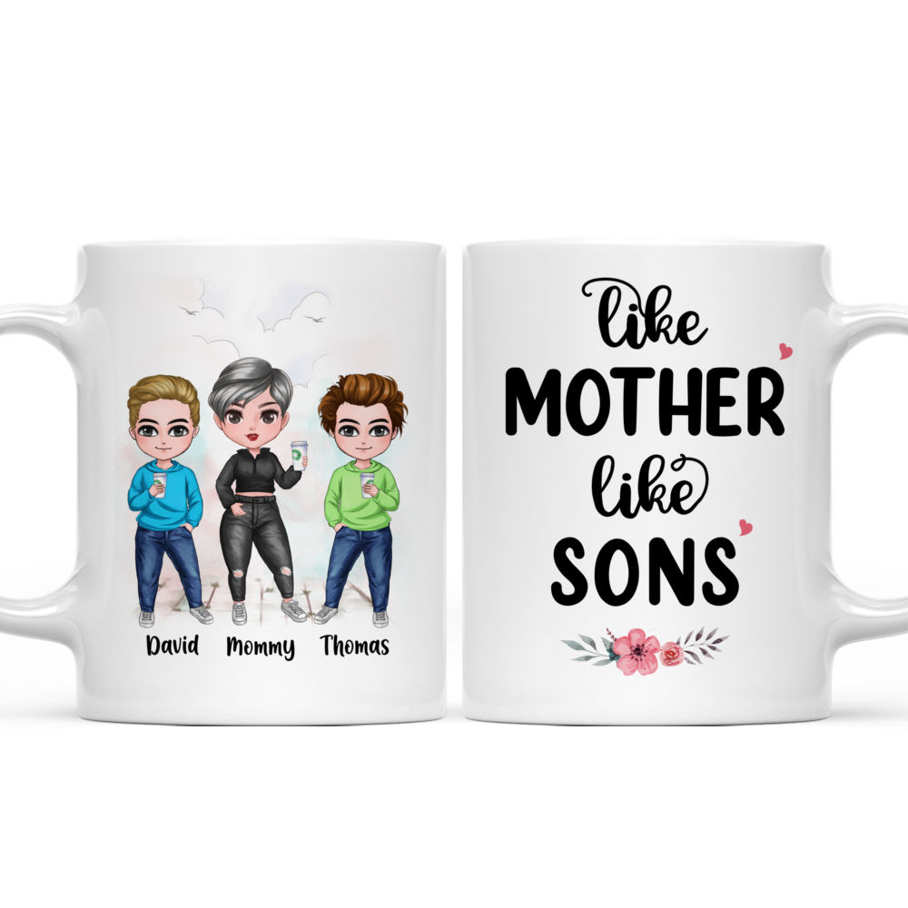 Personalized Mug - Mother and Sons - Like Mother Like Sons (6863) - Mother's Day Gift For Mom, Gift For Mother, Sons_4