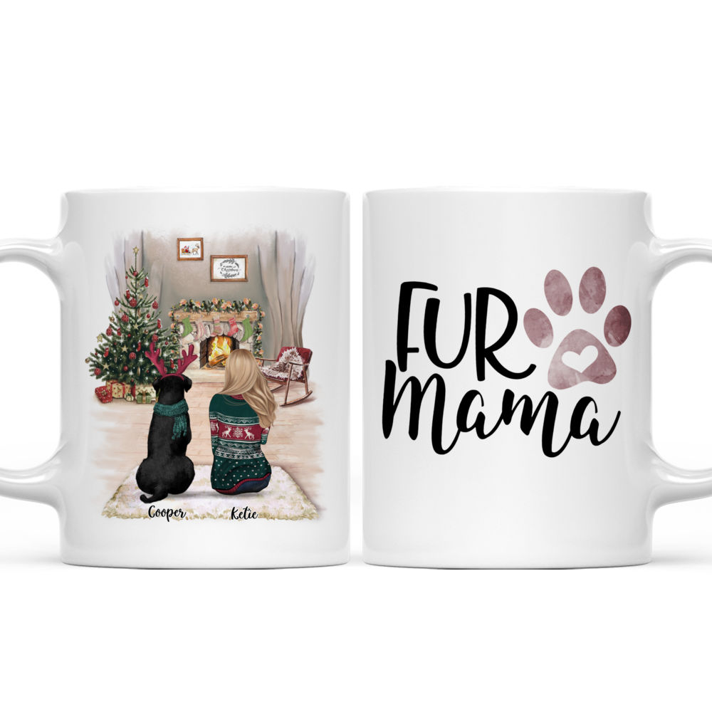 Personalized Mug - Girl and Dogs Christmas - Fur Mama_3