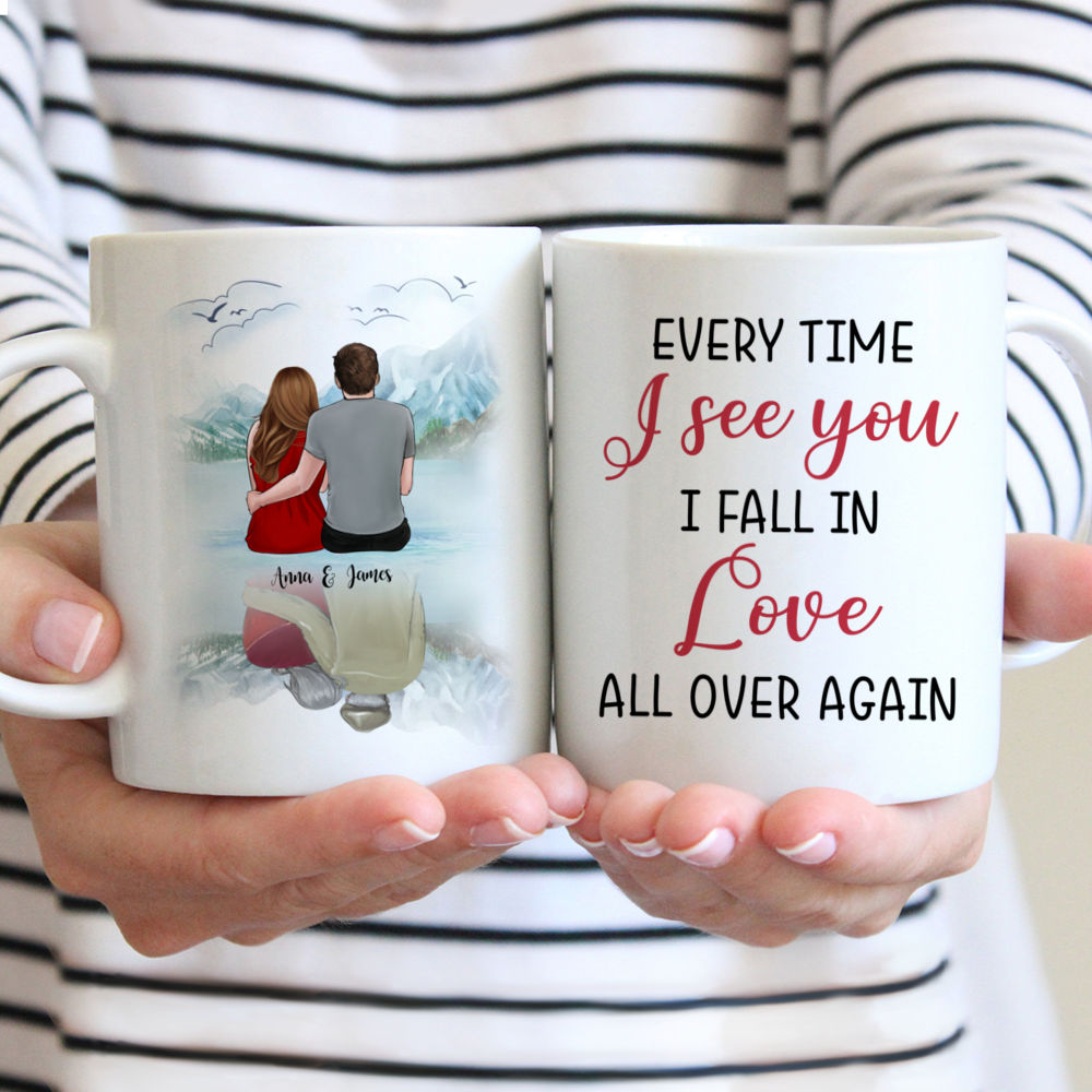 Custom Couple Mug - Every Time I See You I Fall In Love All Over Again