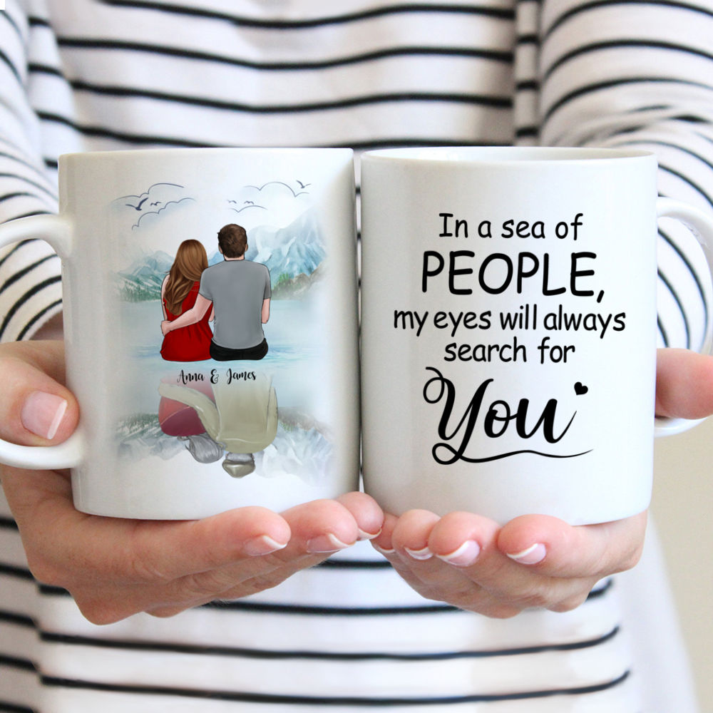 Couple Mug - In a sea of people, my eyes will always search for you - Valentine's Day Gifts, Couple Gifts - Personalized Mug