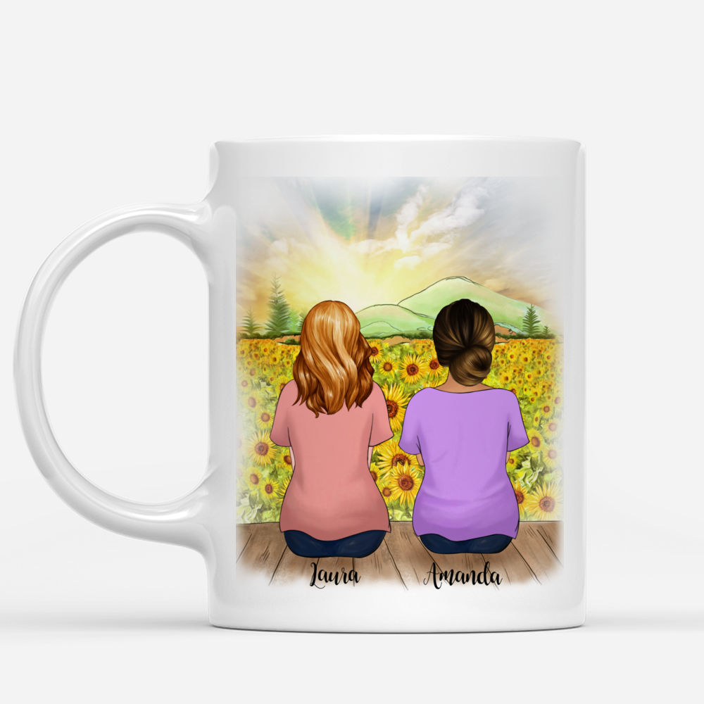 Mother & Daughter Sunflower Personalized Mug Everything I am..._1