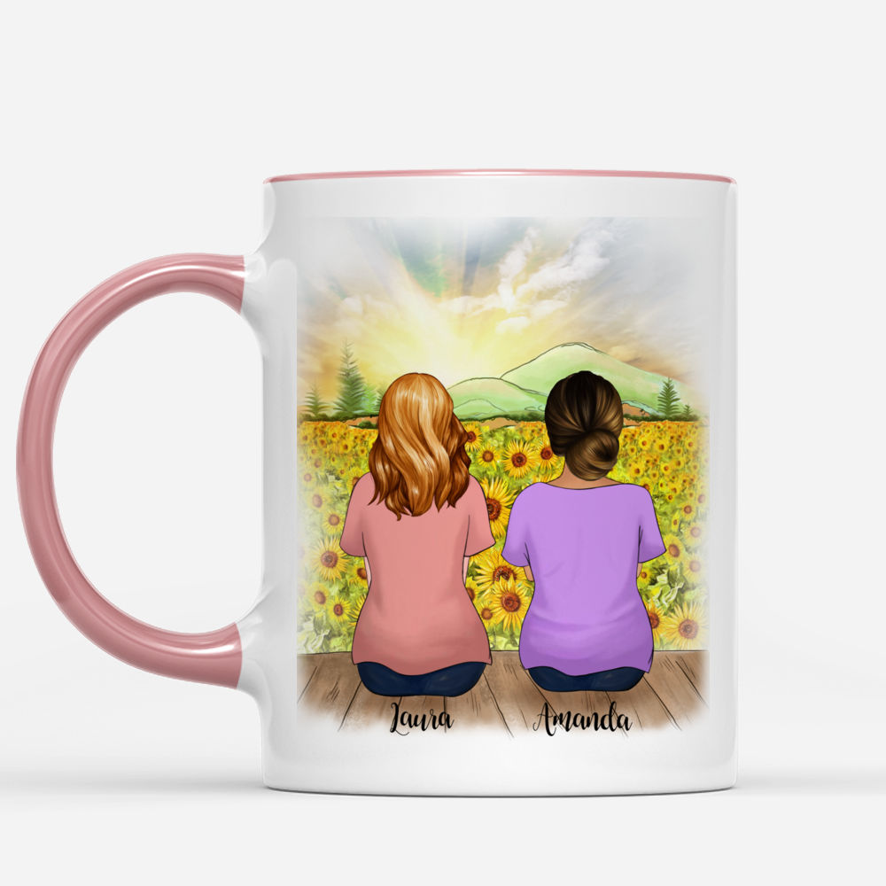 Mother & Daughter Sunflower Personalized Mug Everything I am..._1