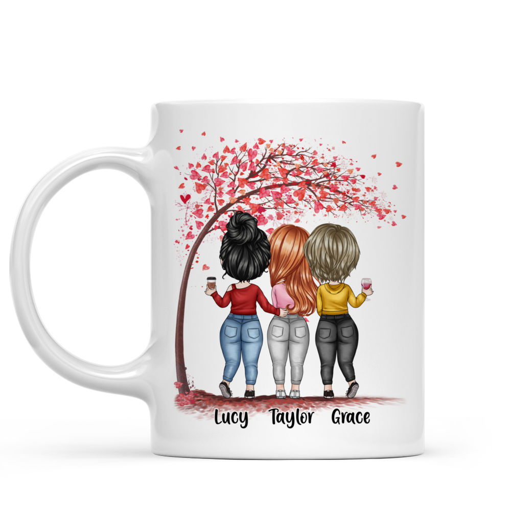 Personalized Mug - Up to 7 Women - Sisters Forever Never Apart, Maybe In Distance But Never At Heart (6898)_2