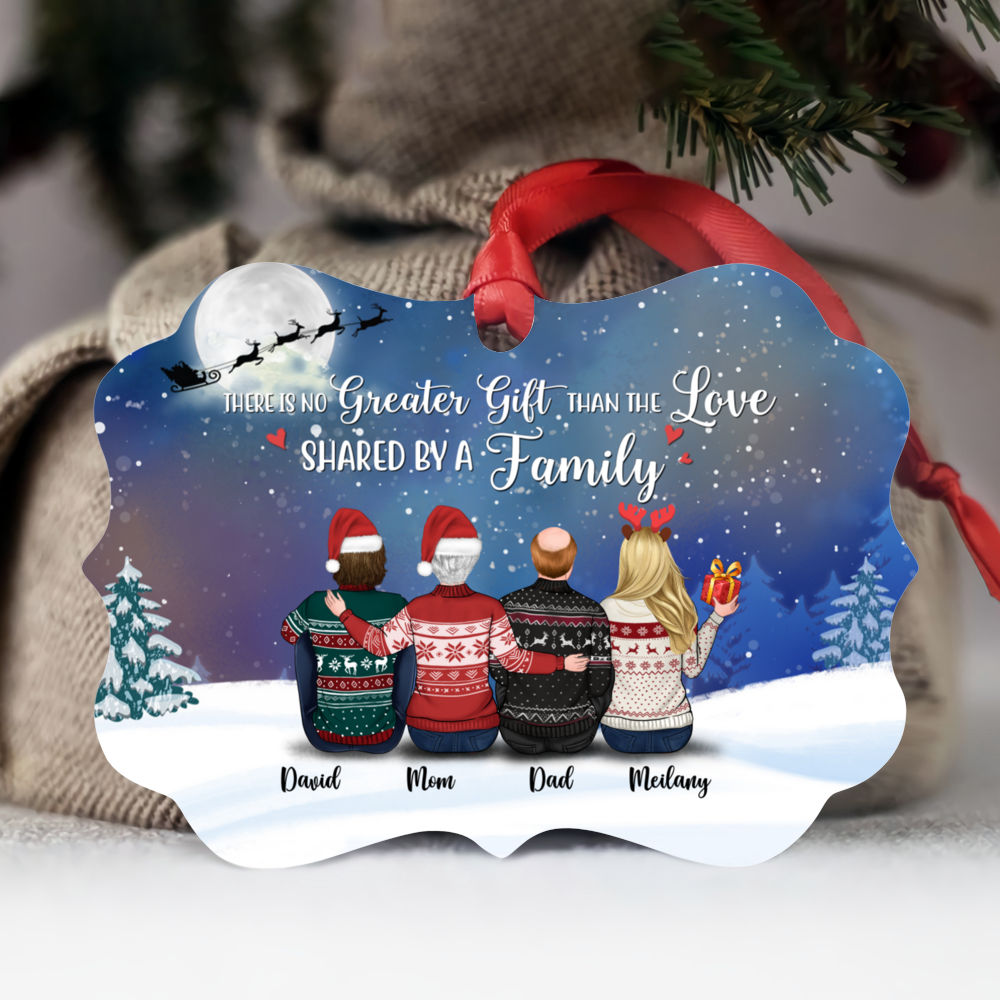 There's No Greater Gift Than Friendship - Personalized Aluminum Ornament -  Family Sitting