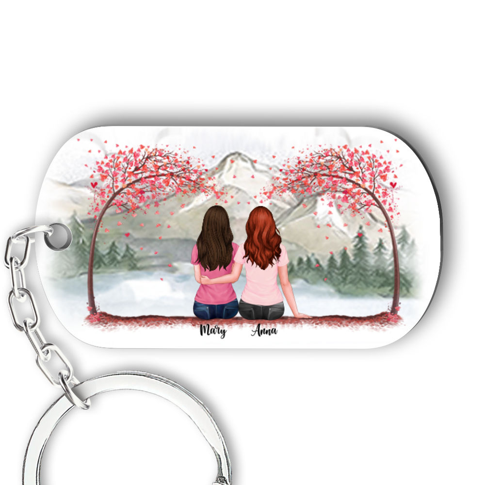 Personalized Keychain - Pink Friends - There is No Greater Gift Than Friendship_2