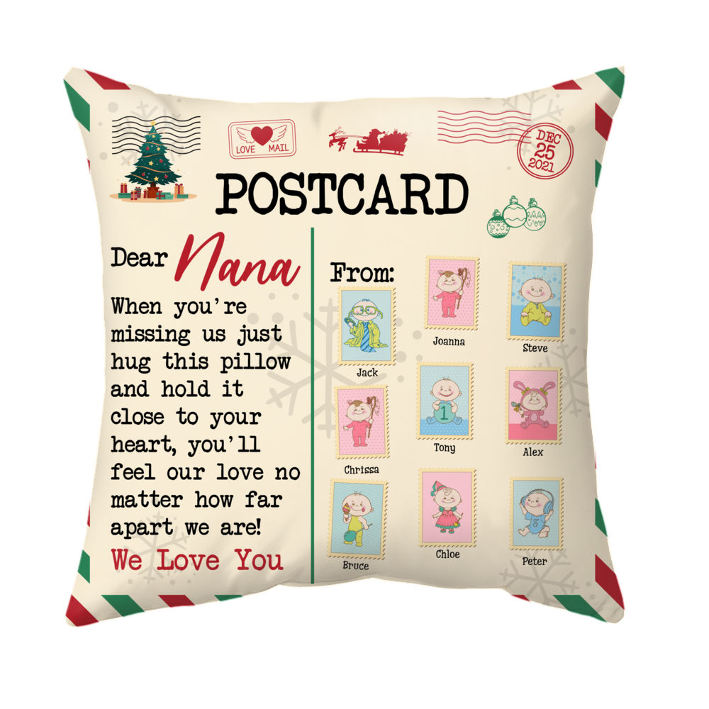 Grandma Postcard - Personalized Pillow (Insert Included) - Christmas G –  Macorner