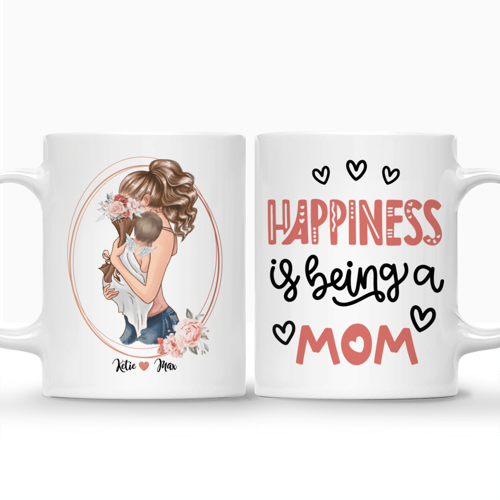 Happy mother's day, floral mom and son clipart Coffee Mug by