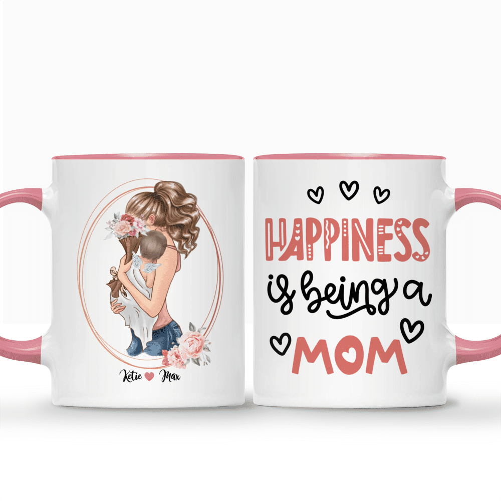 Personalized Family Mug - Mother & Kids Happiness Is Being A Mom