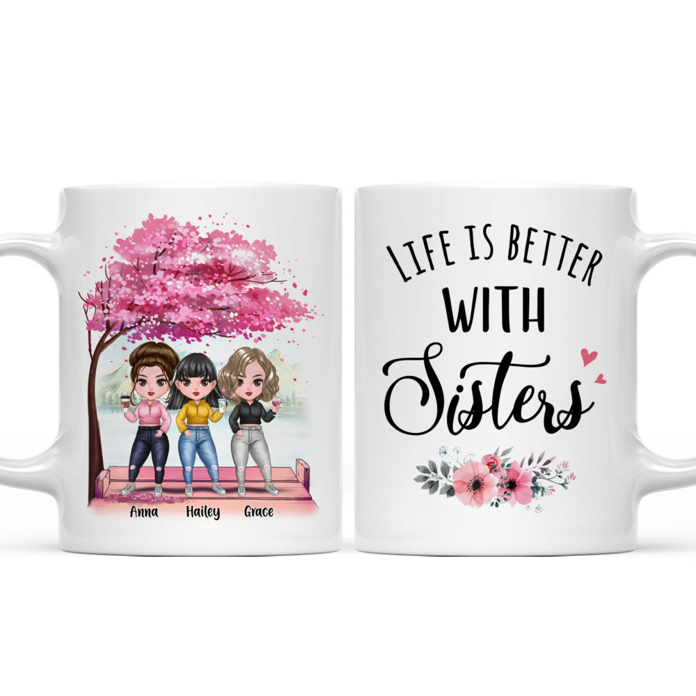 Personalized Mug - Up to 7 Women - Life Is Better With Sisters (7314)_4