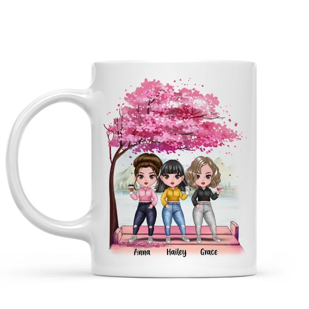 Personalized Mug - Up to 7 Women - Because Of You I Laugh A Little Harder Cry A Little Less And Smile A Lot More (7314)_2