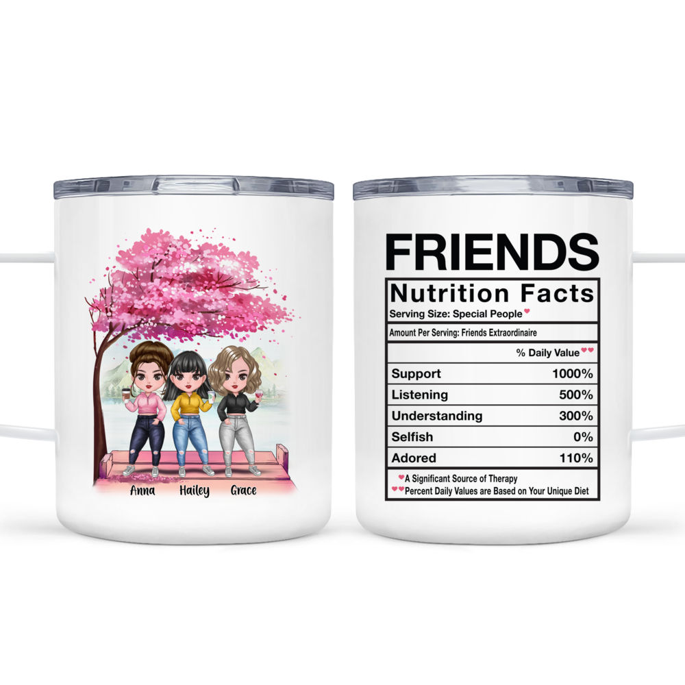 Personalized Mug - Up to 7 Women - Friends Nutrition Facts (7314)