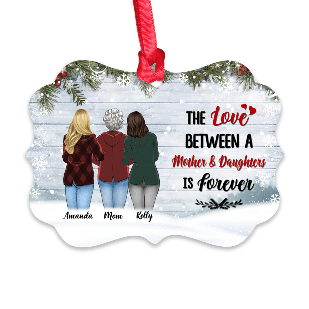 Personalized Ornament - Custom Ornament BG Snow - The Love Between Mother & Daughters Is Forever_1