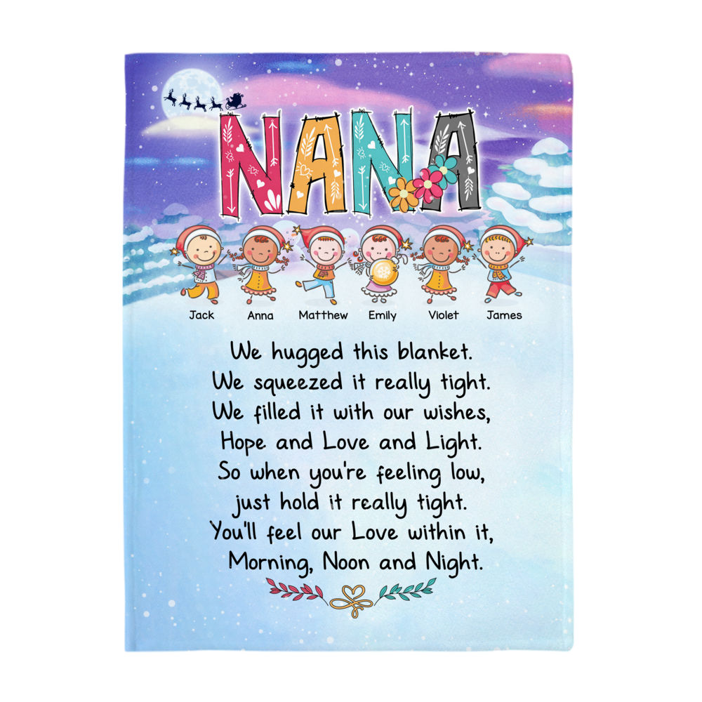 Grandkid Xmas Blanket - NANA and Grandkids Blanket Night